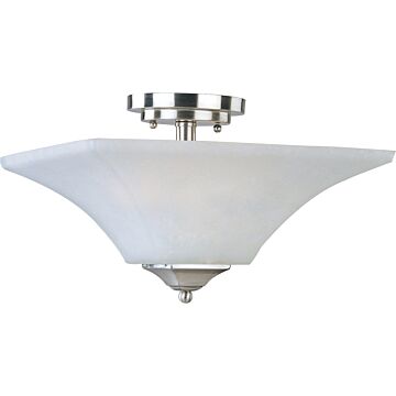 Aurora Two Light Semi Flush Mount in Satin Nickel by Maxim