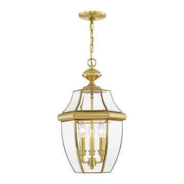 Monterey 3-Light Outdoor Pendant in Polished Brass