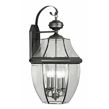 Monterey 4-Light Outdoor Wall Lantern in Black