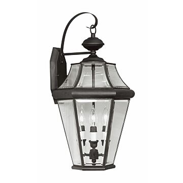 Georgetown 3-Light Outdoor Wall Lantern in Black