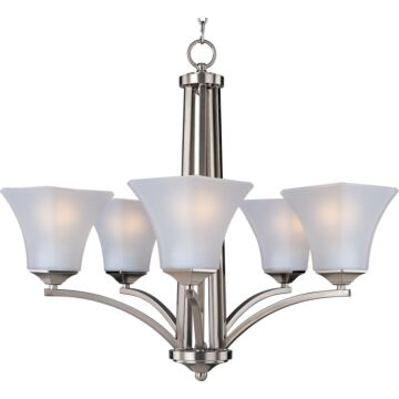 Aurora Five Light Chandelier in Satin Nickel by Maxim