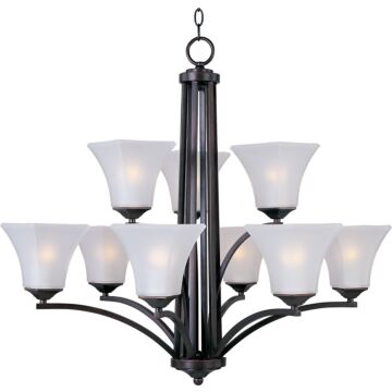 Aurora Nine Light Chandelier in Oil Rubbed Bronze by Maxim