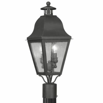 Amwell  Outdoor Post Lantern in Black by Livex Lighting