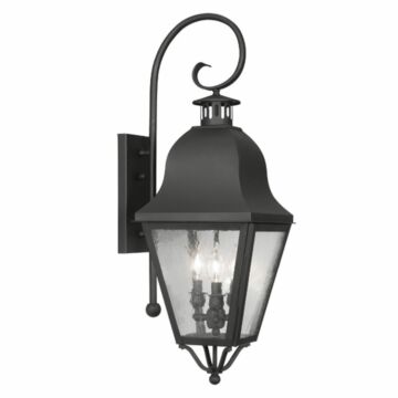 Amwell 3-Light Outdoor Wall Lantern in Black