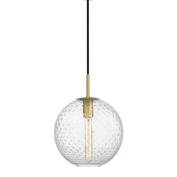 Rousseau One Light Pendant in Aged Brass by Hudson Valley