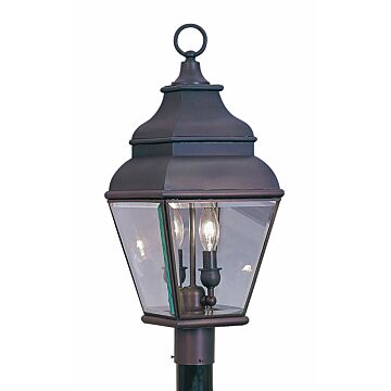 Exeter 2-Light Outdoor Post Lantern in Bronze