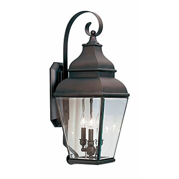 Exeter 3-Light Outdoor Wall Lantern in Bronze