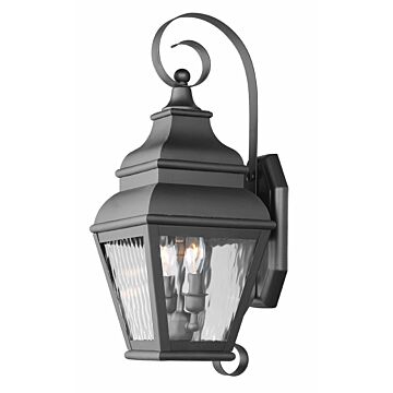 Exeter 2-Light Outdoor Wall Lantern in Black