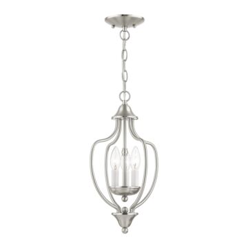 Home Basics 3-Light Mini Chandelier with Ceiling Mount in Brushed Nickel