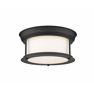 Z-Lite Sonna 2-Light Flush Mount Ceiling Light In Matte Black