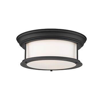 Z-Lite Sonna 2-Light Flush Mount Ceiling Light In Matte Black