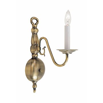 Williamsburgh 1-Light Wall Sconce in Antique Brass