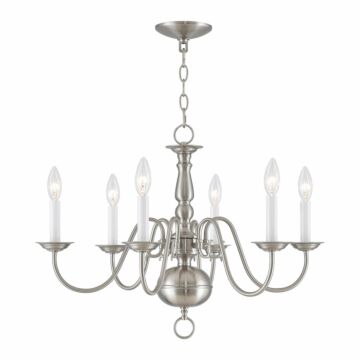 Williamsburgh 6-Light Chandelier in Brushed Nickel