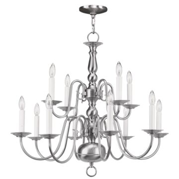 Williamsburgh 12-Light Chandelier in Brushed Nickel