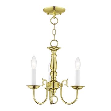 Williamsburgh 3-Light Mini Chandelier in Polished Brass
