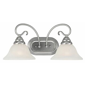 Coronado 2-Light Bathroom Vanity Light in Brushed Nickel