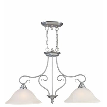 Coronado 2-Light Island Pendant in Brushed Nickel
