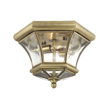Monterey 2-Light Outdoor Ceiling Mount in Antique Brass