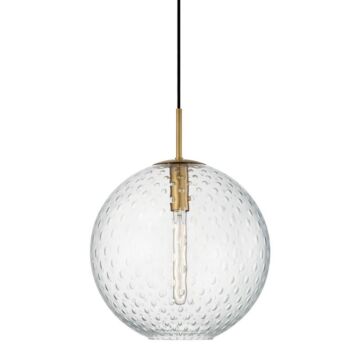 Rousseau One Light Pendant in Aged Brass by Hudson Valley