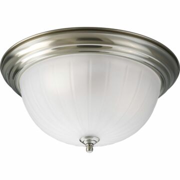 Melon Glass 3-Light Flush Mount in Brushed Nickel