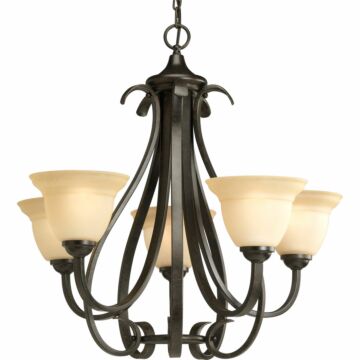 Torino 5-Light Chandelier in Forged Bronze