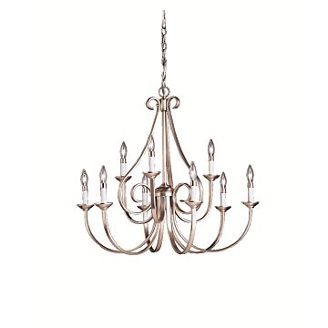 Dover Nine Light Chandelier in Brushed Nickel by Kichler