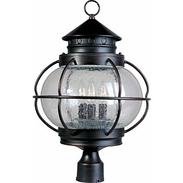 Portsmouth Three Light Outdoor Pole Post Lantern in Oil Rubbed Bronze by Maxim