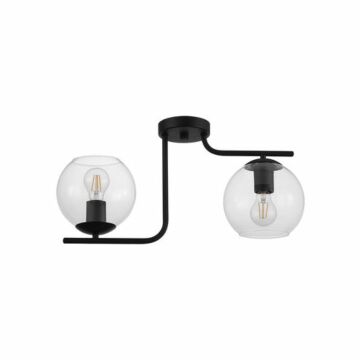Marojales 2 Light 21.93 inch Black Semi Flush Ceiling Light