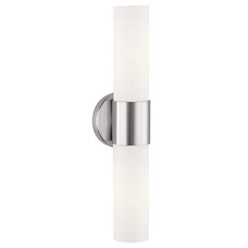 Aqueous Two Light Wall Fixture in Brushed Steel by Access