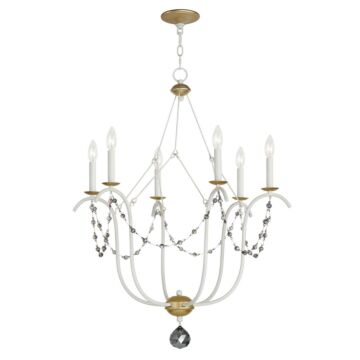 Formosa Six Light Chandelier in Ecru Venetian Gold by Maxim