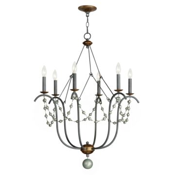 Formosa Six Light Chandelier in Golden Noir by Maxim