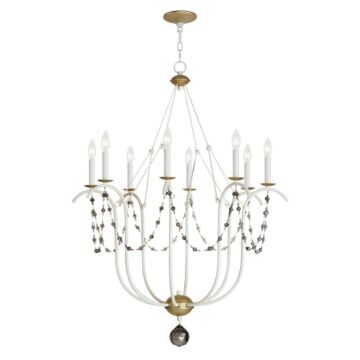 Formosa Eight Light Chandelier in Ecru Venetian Gold by Maxim