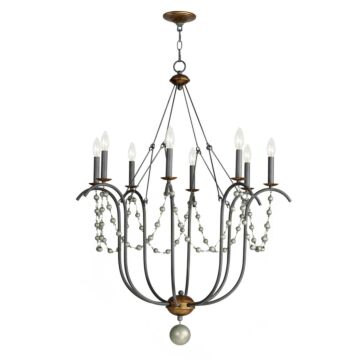 Formosa Eight Light Chandelier in Golden Noir by Maxim