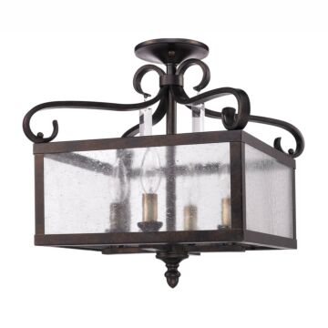 Valencia Four Light Semi Flush Mount in Fired Bronze by Golden