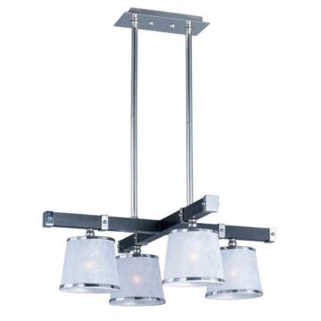 Maritime Four Light Chandelier in Wenge   Polished Nickel by Maxim