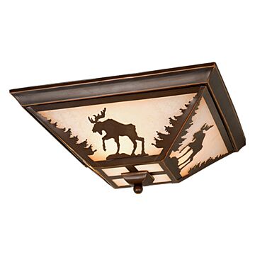 Yellowstone 3-Light Flush Mount in Burnished Bronze