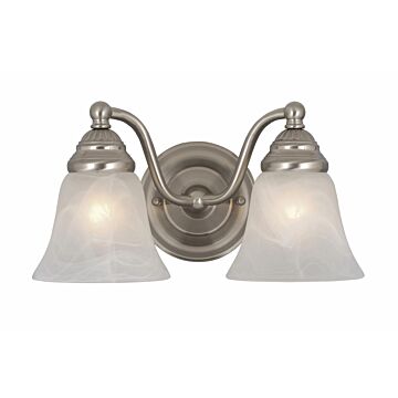 Standford 2-Light Bathroom Vanity Light in Brushed Nickel