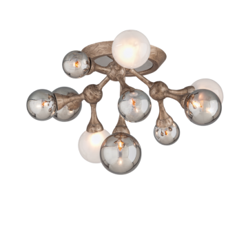 Element Ten Light Semi Flush Mount in Vienna Bronze by Corbett Lighting