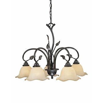 Vine 5-Light Chandelier in Oil Shale