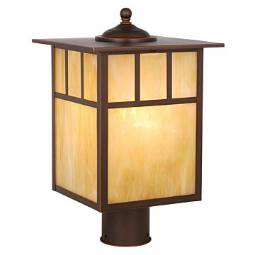 Mission 1-Light Outdoor Post Mount in Burnished Bronze