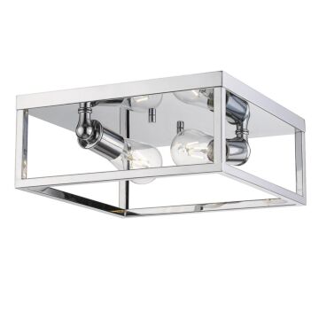 Wesson CH Two Light Flush Mount in Chrome by Golden
