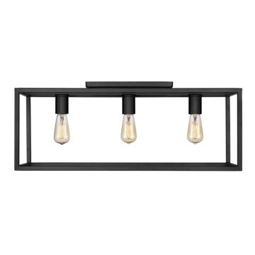 Wesson Three Light Flush Mount in Matte Black by Golden