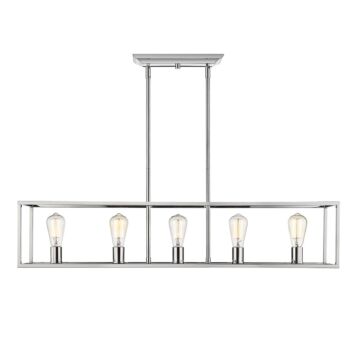 Wesson CH Five Light Linear Pendant in Chrome by Golden