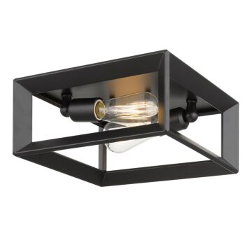 Smyth BLK Two Light Flush Mount in Matte Black by Golden