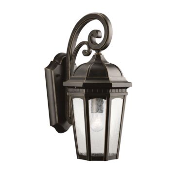Courtyard One Light Outdoor Wall Mount in Rubbed Bronze by Kichler