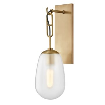 Bruckner One Light Wall Sconce in Aged Brass by Hudson Valley