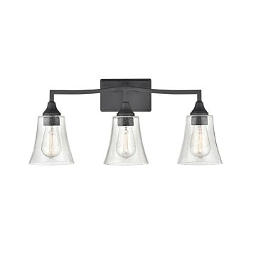 Caily Three Light Vanity in Matte Black by Millennium