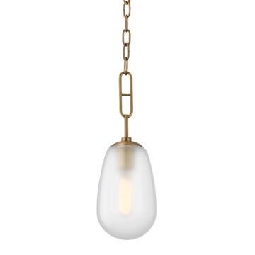 Bruckner One Light Pendant in Aged Brass by Hudson Valley