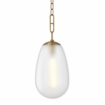 Bruckner One Light Pendant in Aged Brass by Hudson Valley
