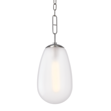 Bruckner One Light Pendant in Polished Nickel by Hudson Valley